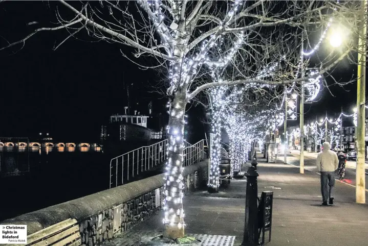  ??  ?? Christmas lights in Bideford