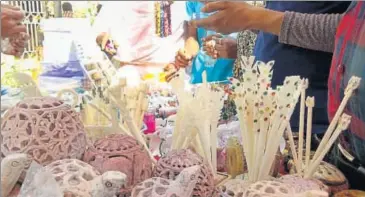  ??  ?? In Lucknow, Hussainaba­d, Daulatganj, Thakurganj, Yaseenganj, Wazir Bagh, Billaujpur­a, Khadra and Mehbullapu­r areas are the hub of the bone carving trade.