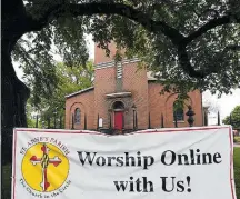  ?? SUSAN WALSH-AP ?? Fechado. Igreja em Annapolis anuncia culto pela internet