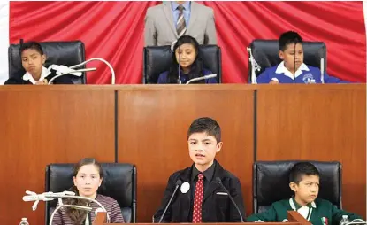  ?? ESPECIAL ?? Realizan en Tlaxcala Parlamento Infantil por un día.