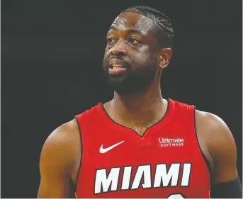  ?? MADDIE MEYER/GETTY IMAGES ?? Retired Miami Heat star Dwyane Wade has drawn praise from LGBTQ advocacy group GLAAD for his unwavering support of 12-year-old Zion, who has been the target of online harassment.