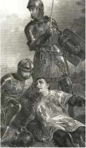  ??  ?? LEFT: Warwick the Kingmaker’s death as depicted in William Shakespear­e’s Henry VI, Part III. In reality, Warwick died alone surrounded by Yorkist men-at-arms