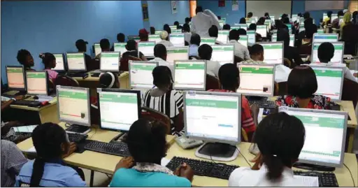  ??  ?? UTME candidates in an examinatio­n hall