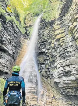  ?? GUARDIA CIVIL ?? Salto del barranco de Sía, donde se produjo la caída mortal.