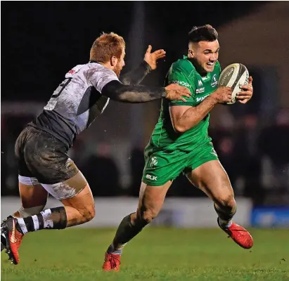  ??  ?? Connacht’s Cian Kelleher is tackled by Zebre’s Giulio Bisegni during last week’s defeat by Zebre