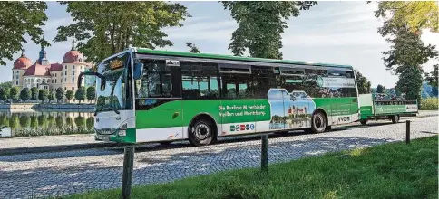  ?? Foto: VVO/Lars Neumann ?? Ab dem Osterwoche­nende fährt die Buslinie M zwischen Moritzburg, Weinböhla und Meißen wieder jeweils fünfmal täglich.