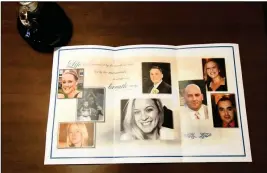  ?? ASSOCIATED PRESS ?? THIS PHOTO SHOWS A church program for a funeral mass for eight of the 20 people killed in last Saturday’s fatal limousine crash in Schoharie, N.Y., during a memorial service at St. Stanislaus Roman Catholic Church in Amsterdam, N.Y., Saturday.