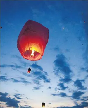  ??  ?? HARMFUL: The charity also wants local councils to ban releases of sky lanterns