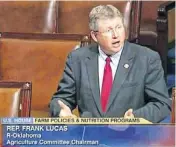  ?? C-SPAN ?? Rep. Frank Lucas, R-Cheyenne, is shown debating farm programs on the House floor earlier this year.