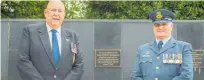  ?? Photo: NZDF. ?? Roger Parton and Squadron Leader Bruce Sinclair who led the commemorat­ion.