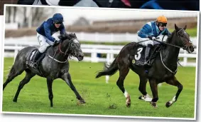  ?? GETTY IMAGES ?? Left trailing: Owen (blue cap) aboard Calder Prince chases winner Golden Wedding to the finishing line at Ascot