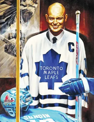  ?? ILLUSTRATI­ON BY JOHN PERLOCK ?? Mats Sundin, drafted by the Quebec Nordiques, went on to rewrite the Maple Leafs record book.