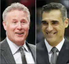  ?? THE ASSOCIATED PRESS ?? Villanova coach Jay Wright has a fan in 76ers coach Brett Brown. The two bonded on a trip to the Middle East and have stayed close as each built their programs in their own way.
