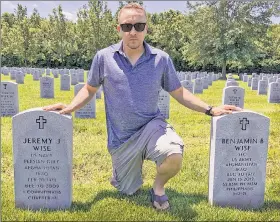  ??  ?? LOVING MEMORY: Beau Wise was spared from returning to active duty after losing brothers Jeremy and Ben, who are laid to rest side by side at the Albert G. Horton Jr. Memorial Veterans Cemetery in Suffolk, Va.