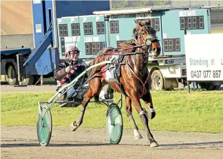  ?? PHOTO: STUART MCCORMICK ?? Wilma’s Mate and David Butt have won the Group I final for three-year-old trotting fillies at Melton.