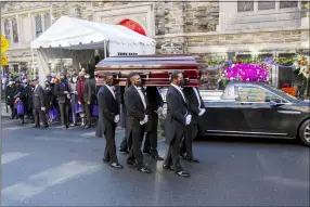  ?? TED SHAFFREY — THE ASSOCIATED PRESS ?? Pallbearer­s carry the casket of pioneering Black actor Cicely Tyson Feb. 16from Harlem’s famed Abyssinian Baptist Church to a hearse.