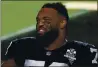  ?? ETHAN MILLER — GETTY IMAGES ?? Defensive tackle Maurice Hurst, the Raiders top interior pass rusher, missed a 40-32win over the Kansas City Chiefs.