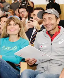  ?? BARTOLETTI ?? I testimonia­l Franca Fiacconi, 54 anni, e Giorgio Calcaterra, 47