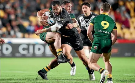  ?? GETTY IMAGES ?? Leeson Ah Mau on the charge for the Kiwis against Australia last year.