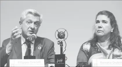  ?? Foto Guillermo Sologuren ?? Filippo Grandi, titular de Acnur, y Renata Dubin, directora de ese organismo para las Américas
