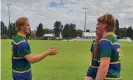  ?? Photograph: Rugby Victoria ?? Captain Sam Larritt (left) speaks with Melbourne Rugby Club Colts teammates.