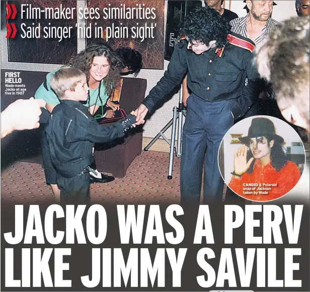  ??  ?? FIRST HELLO Wade meets Jacko at age five in 1987 CANDID