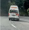  ??  ?? Nick Seed says this rental van crossed the centre line more than 20 times as he followed it over Takaka Hill.