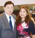  ??  ?? Philippine Judicial Academy chancellor Justice Adolf Azcuna with Congressio­nal Spouses Foundation Inc. vice president for ways and means committee Mylah Roque