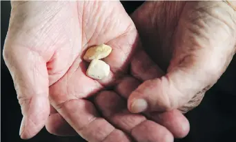  ??  ?? Mark Bormann still has the pair of tiny beach stones he and Patricia Thatcher gave to each other nearly 70 years ago as a token of their love for one another.