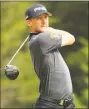  ?? Andrew Redington / Getty Images ?? Mackenzie Hughes plays his shot from the sixth tee Friday at the U.S. Open at Shinnecock Hills Golf Club in Southampto­n, N.Y.