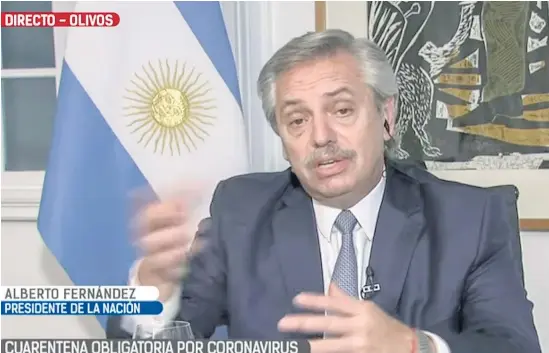  ?? Xxxxx ?? El presidente Alberto Fernández dio definicion­es anoche en la TV Pública.