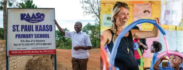  ??  ?? TOP The school’s situated in rural Uganda; creativity with balloons; and Henry – the student Emma sponsored. (Photo Beau Outteridge)