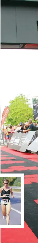  ??  ?? RIGHT Julie Moss wins her age group at the 2017 Ironman Texas triathlon