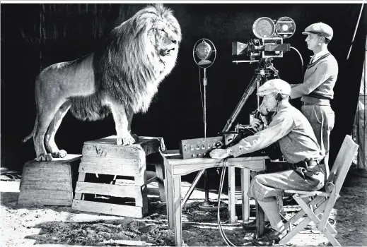  ?? ?? Im Jahr 1925 nahmen Mitarbeite­r des Filmstudio­s Metro-Goldwyn-Mayer erstmals das Brüllen des Löwen auf. Dieser wacht über die Filmanfäng­e