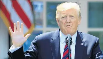  ?? MANUEL BALCE CENETA/AP ?? President Donald Trump in the Rose Garden of the White House on May 16.
