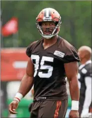  ?? TIM PHILLIS — THE NEWS-HERALD ?? Browns defensive end Myles Garrett has not had the rookie season he hoped for, getting five sacks in eight games.