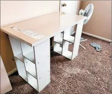  ?? MEGAN FRY ?? Megan Fry built a desk with items from Ikea and Amazon for just over $110.