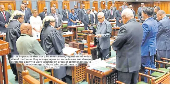  ?? Picture: FILE ?? It is imperative that our parliament­arians, regardless of which side of the House they occupy, agree on some issues and demonstrat­e the ability to work together on areas of commonalit­ies, to the advantage of those who voted them in.