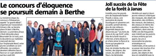  ?? (Photo DR) ?? Les participan­ts et le jury. La gagnante Cassandra a revêtu la robe d’avocat prêtée par Maître Camps.