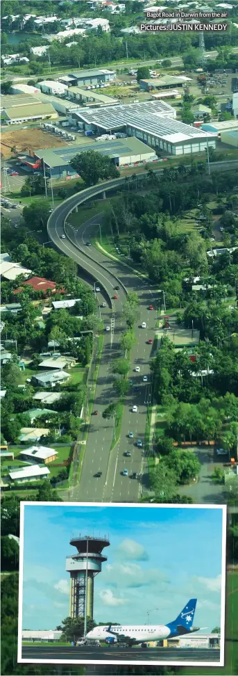  ??  ?? Bagot Road in Darwin from the air