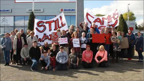  ??  ?? The Still Waiting ‘CAMHS’ Now Campaign group are pictured at their protest march in Gorey on Saturday.