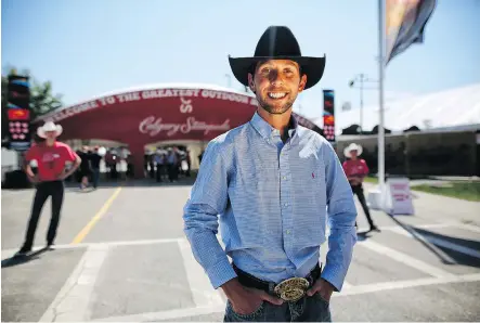  ?? LEAH HENNEL ?? Filipe Masetti Leite, at the Stampede grounds on Thursday, has written a book about travelling from Calgary to South America on horseback, which will be made into a film. “The Calgary Stampede changed my life,” he says.