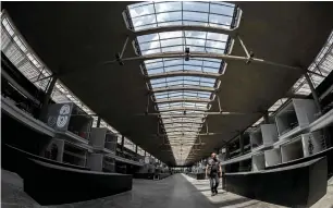  ?? — AFP ?? A man walks in the world’s biggest start-up incubator Station F, formerly known as the Halle Freyssinet, in Paris prior to its inaugurati­on. Station F will be home to 1,000 startups, co-financed by CEO of Free and Caisse des Depots Xavier Niel.