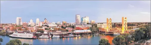  ?? SUBMITTED PHOTO ?? The skyline of Sacramento which has a population 500,000 and sits on the Sacramento River.