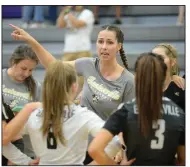  ??  ?? Bentonvill­e Coach Michelle Smith said “the unknown is what scares me” as uncertaint­y surrounds whether there will be a volleyball season this fall. (NWA Democrat-Gazette/Andy Shupe)