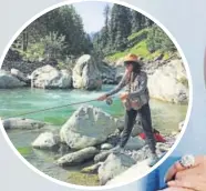  ??  ?? Chitrangda Singh indulged in fly fishing during her vacation to Srinagar