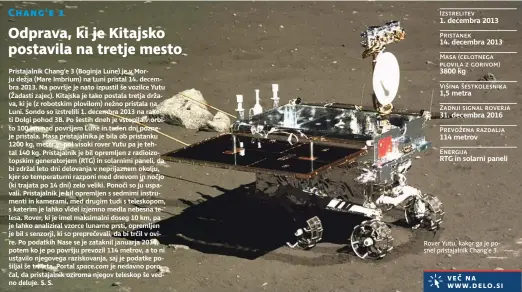  ??  ?? Rover Yutu, kakor ga je posnel pristajaln­ik Chang'e 3.