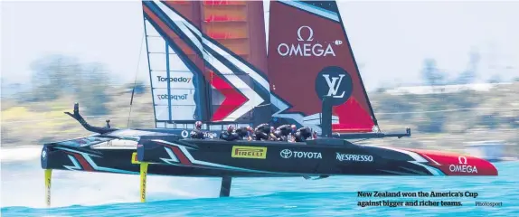  ?? Photosport ?? New Zealand won the America’s Cup against bigger and richer teams.