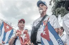  ?? /EFE ?? Manifestan­tes del exilio cubano en Florida se preparan para una nueva protesta.