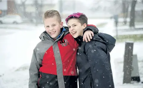  ?? CHERYL CLOCK/STANDARD STAFF ?? Abbigail Wright-Gourlay, 14 and her twin brother, Andrew in St. Catharines on Monday.